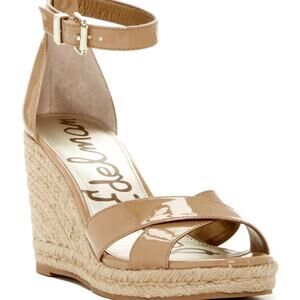 Sam Edelman Brenda Wedge Tan Sandal 10.5